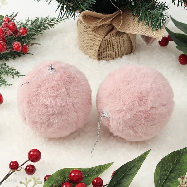 [도토로]핑크블라썸 패브릭 장식볼 2P(10cm) (복슬폼폼이)