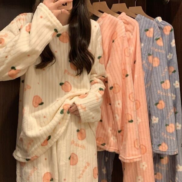 겨울 수면 잠옷 극세사 상하의 세트 파자마 여성잠옷 홈웨어