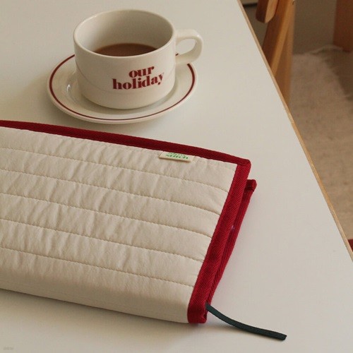 누빔 프레임 북커버 ( 버건디레드 )