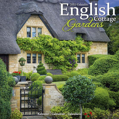 English Cottage Gardens Square Wall Calendar 2025