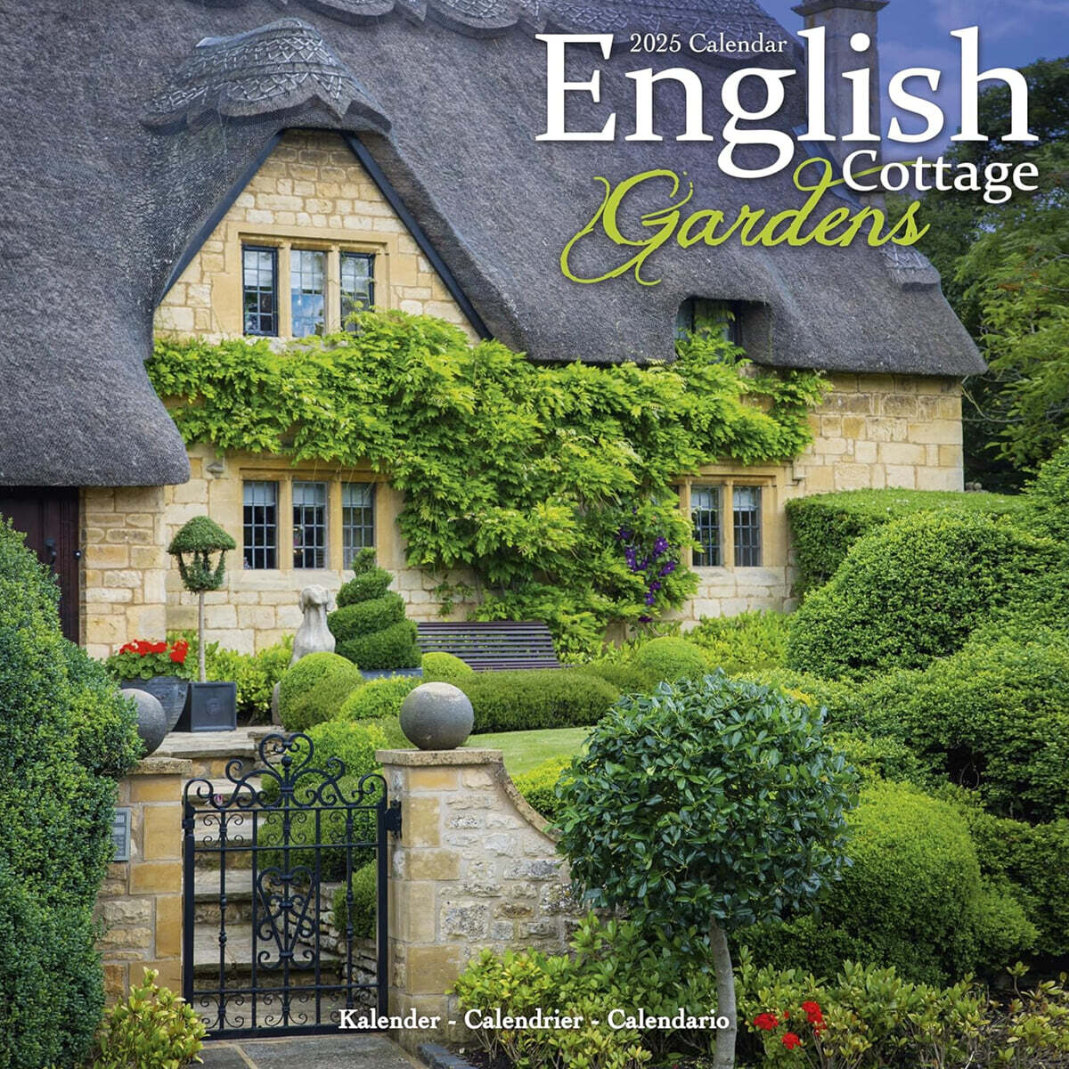English Cottage Gardens Square Wall Calendar 2025