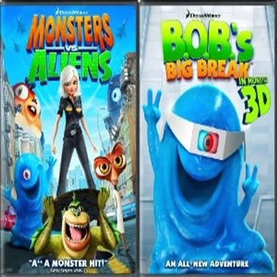 Monsters vs. Aliens/B.O.B.'s Big Break in Monster 3D: Ginormous Double Pack ( vs ̸ / B.O.B.  극ũ)(ڵ1)(ѱ۹ڸ)(DVD)