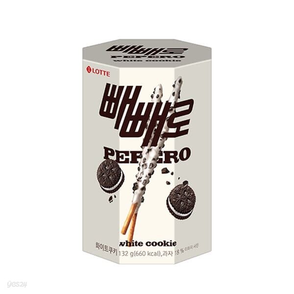 롯데 빼빼로 데이 화이트 쿠키 빼빼로 132g