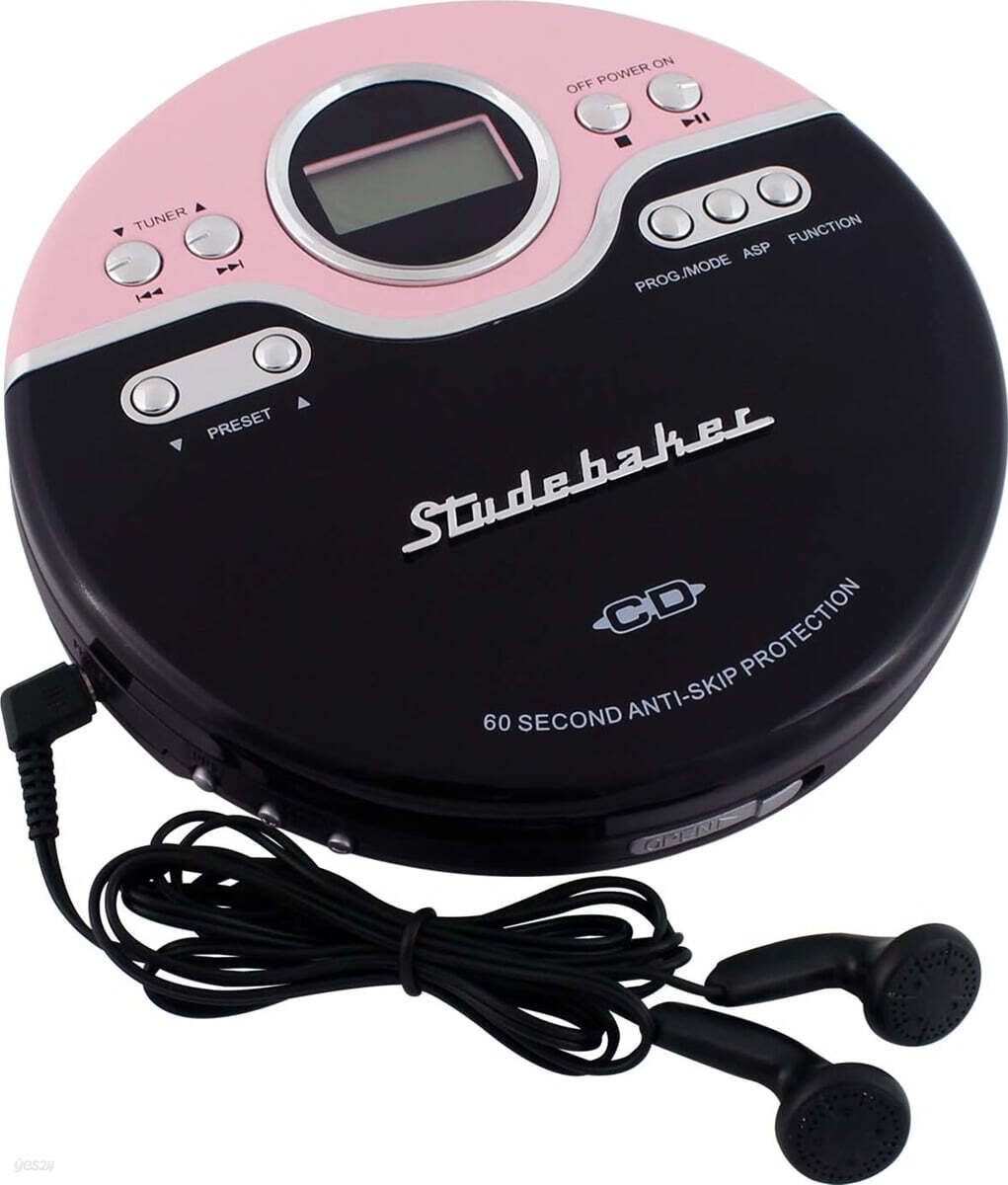 휴대용 CD 플레이어 핑크 (Studebaker SB3703PB Joggable Personal CD Player)