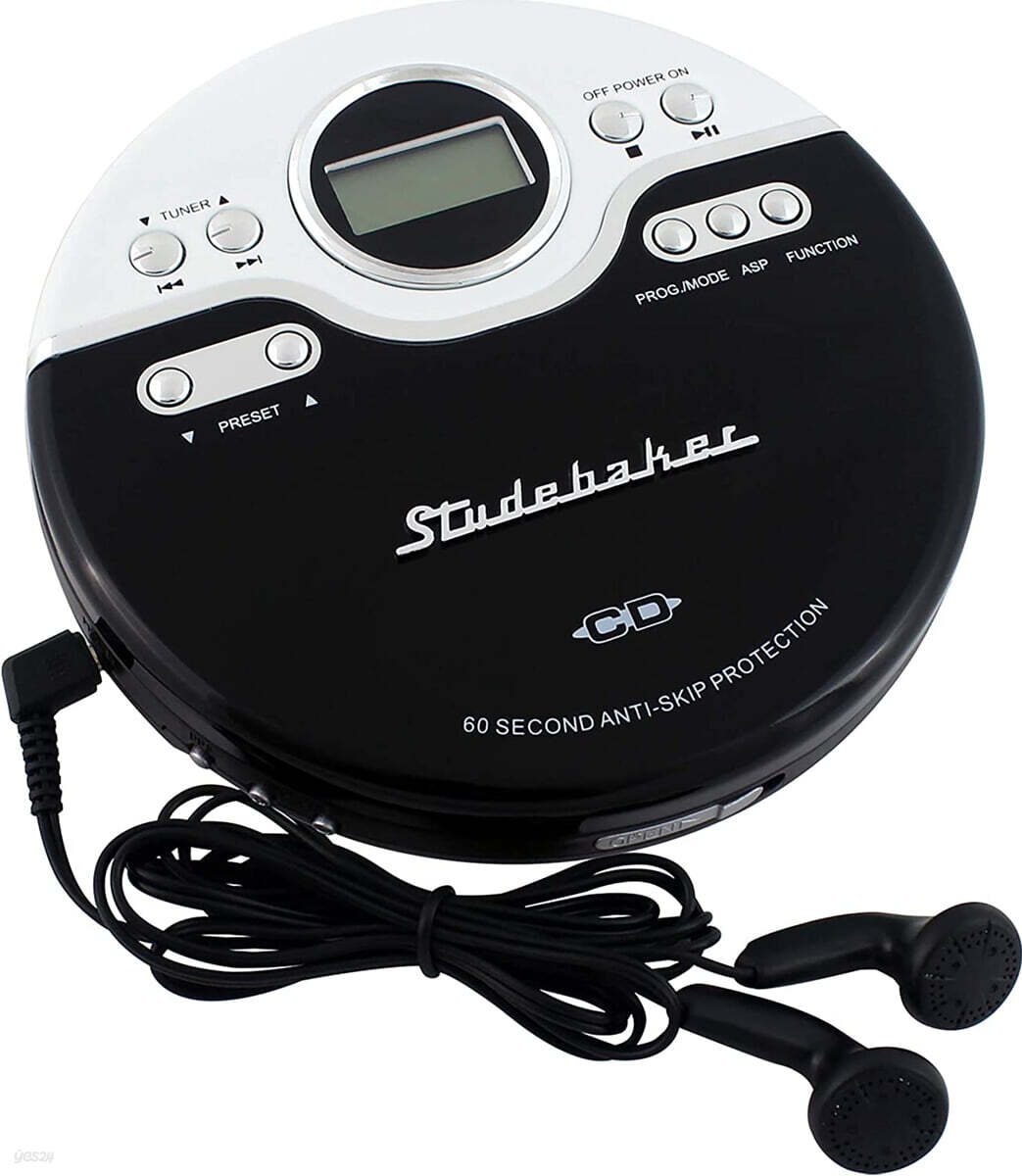 휴대용 CD 플레이어 화이트 (Studebaker SB3703BW Joggable Personal CD Player)