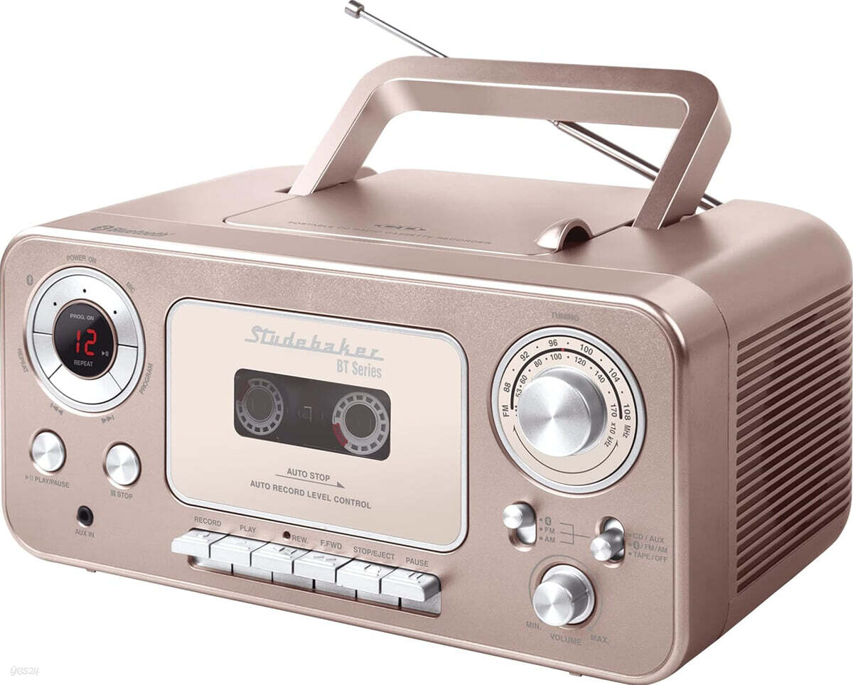 레트로 CD & 카세트 플레이어 로즈 골드 (Studebaker SB2135BTRG Bluetooth Portable CD Player Radio and Cassette Player)