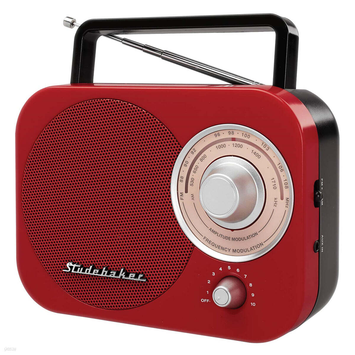 휴대용 라디오 레드 (Studebaker SB2000RB Retro Portable AM/FM Radio - Speaker)