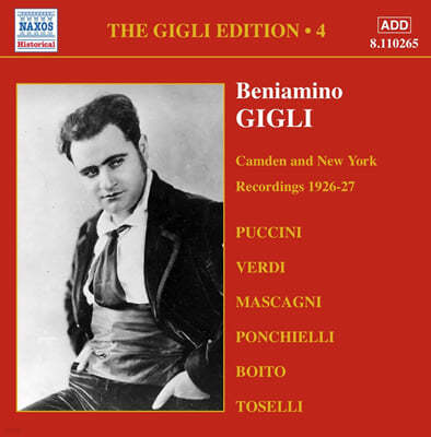 Benjamino Gigli 베냐미노 질리 - 에디션 4집 (Edition Vol. 4 - The Camden and New York Recordings) 