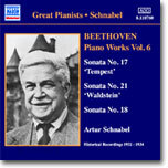 Artur Schnabel 베토벤: 피아노 소나타 17번 `템페스트` 18번 `헌트` 21번 `발트슈타인` (Beethoven: Piano Works Vol.6) 아르투르 슈나벨