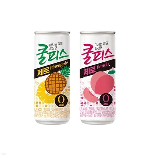 동원 쿨피스 제로 복숭아+파인애플 230ml 60캔