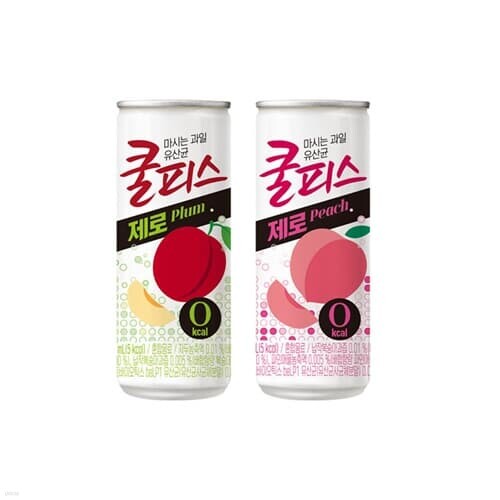 동원 쿨피스 제로 자두+복숭아 230ml 60캔