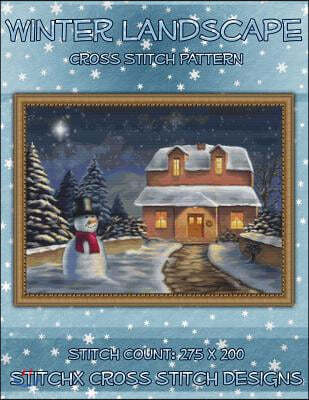 Winter Landscape Cross Stitch Pattern