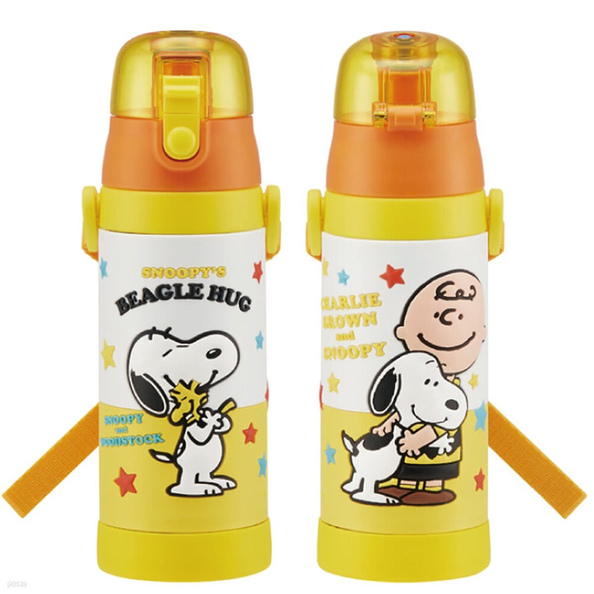 스누피 3D 원터치 스테인레스 보틀 (480ml)/어깨끈 캐릭터 스텐 물병 보냉 물통