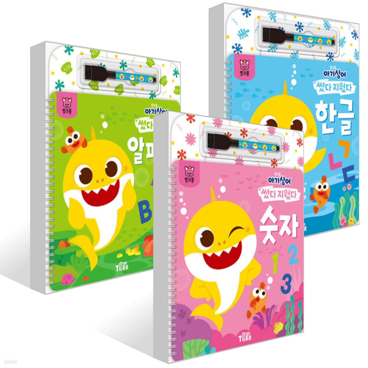 핑크퐁 아기상어 썼다지웠다 숫자 +  한글 + 알파벳 세트