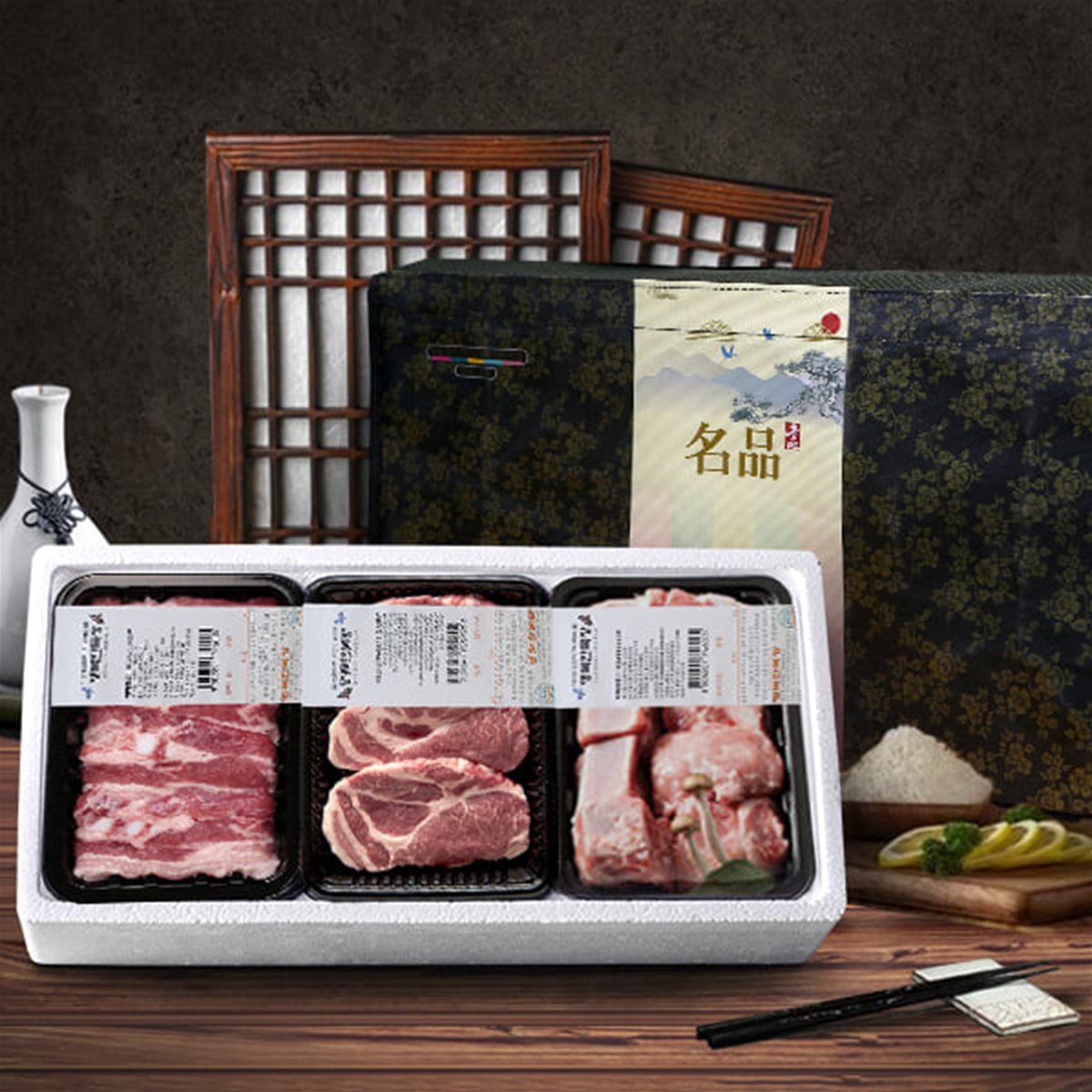 [포크밸리] 무항생제 한돈 특선 세트/삼겹살500g,목살500g,갈비500g