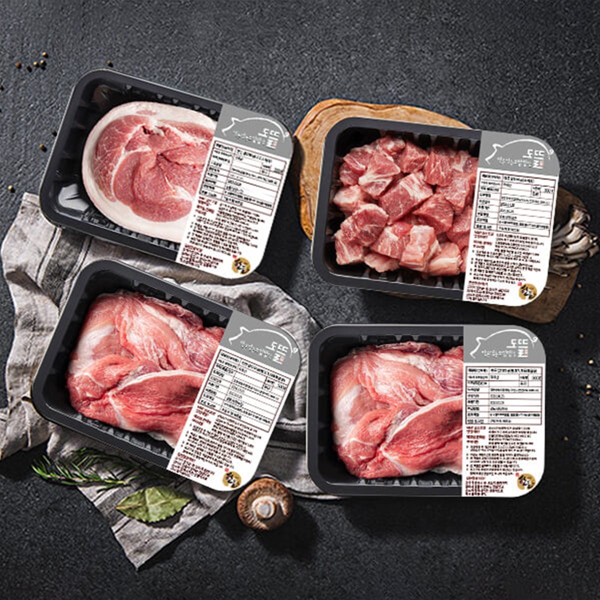 [도뜰돼지] 명품 한돈 앞다리살 세트 2호/불고기500gx2팩,수육500g,찌개용500g