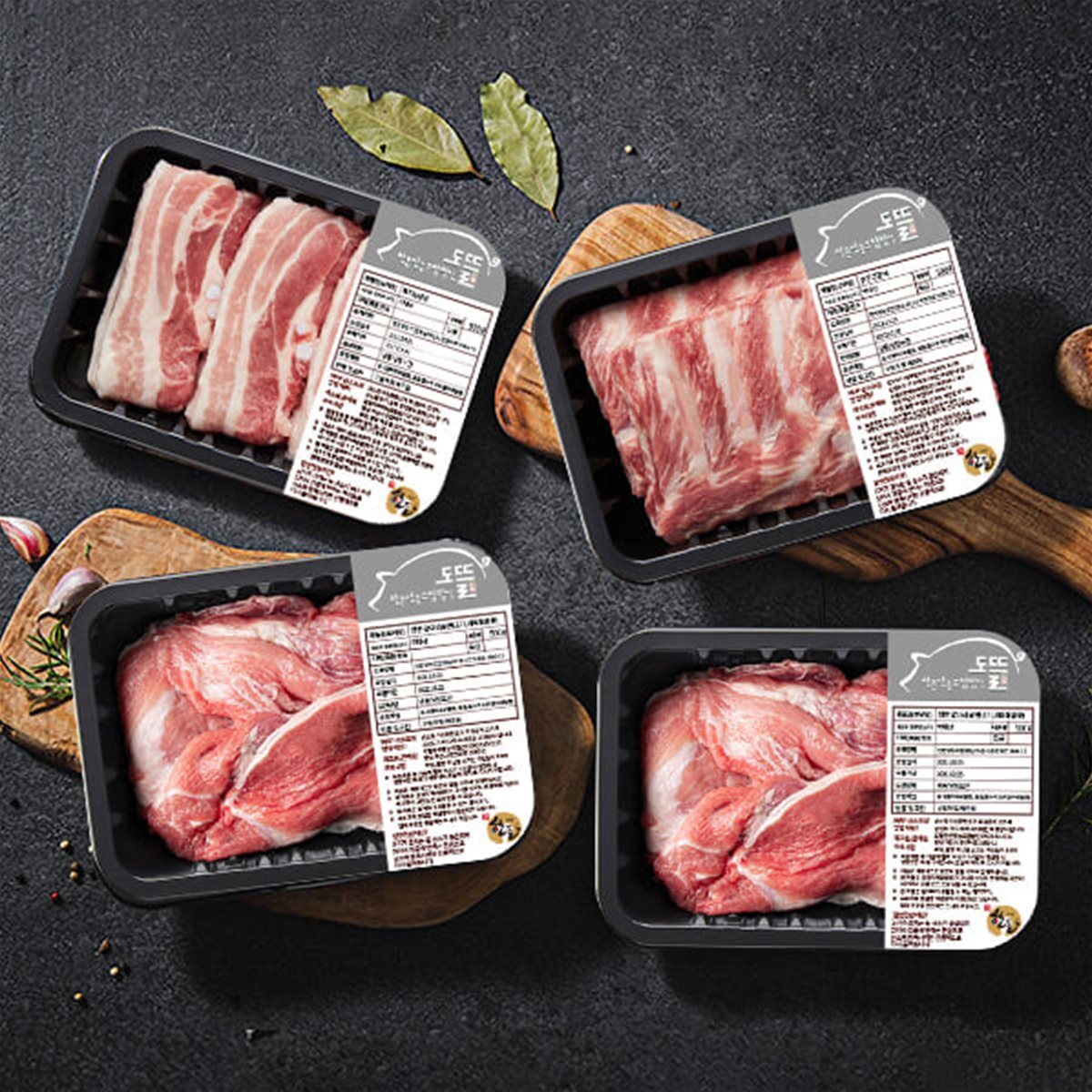 [도뜰돼지] 명품 한돈 세트 5호/삼겹살500g,등갈비500g,앞다리살500gx2팩