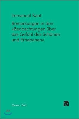 Bemerkungen in den Beobachtungen uber das Gefuhl des Schonen und Erhabenen (1764)