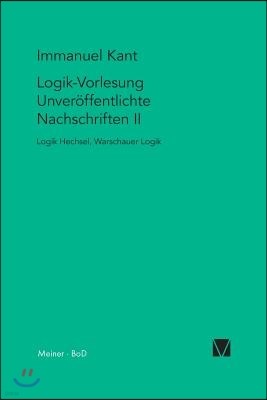 Logik-Vorlesung. Unveroffentlichte Nachschriften II