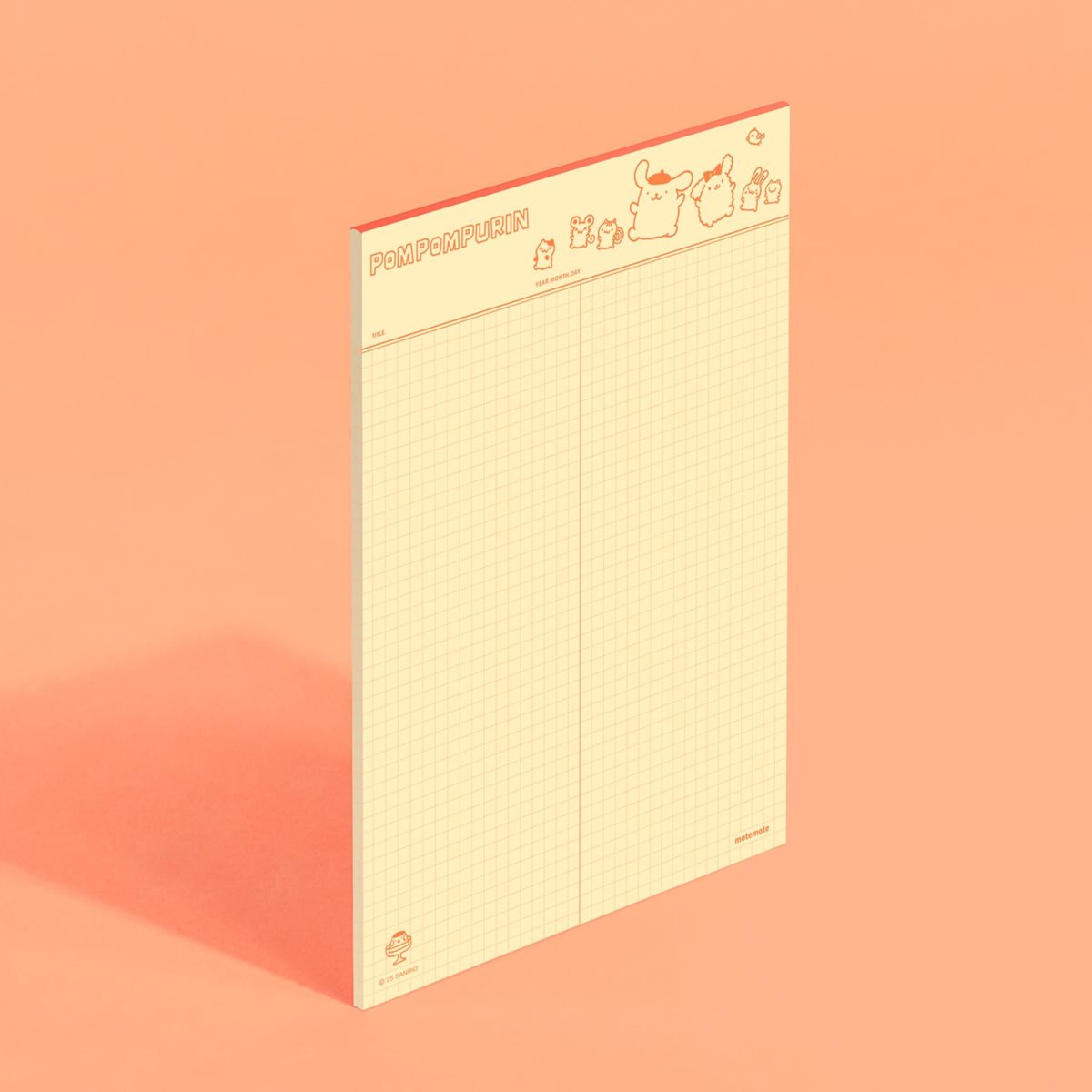 [모트모트X산리오] 노트페이퍼 2분할 폼폼푸린