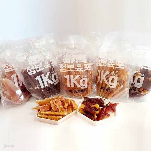 애견 대용량 간식 영양육포 치킨 고구마 오리 저지방 건강간식 1kg