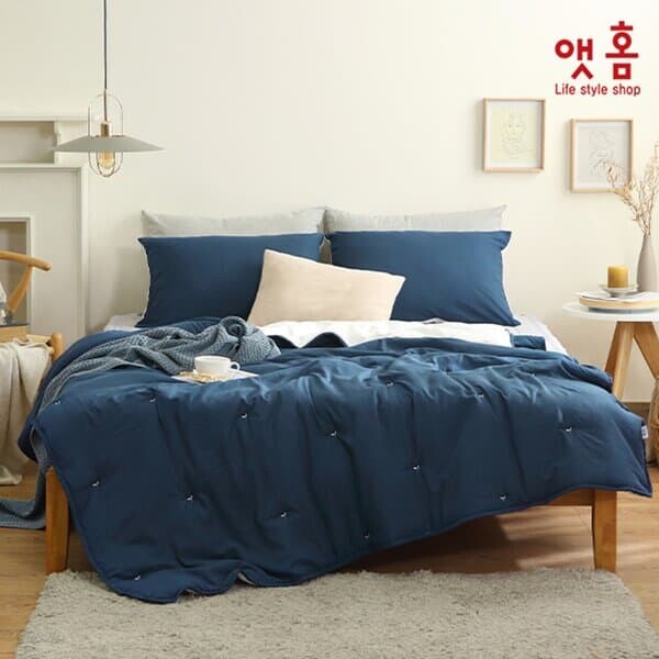 [ATHOME] 앳홈 포리프 퀼팅 자수 극세사 차렵이불 Q 단품