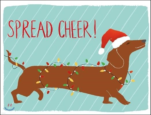 The Dachshund Spread Cheer Holiday Embellished Notecards