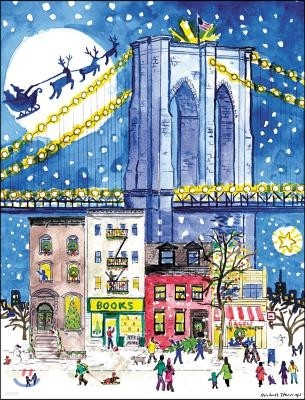 Michael Storrings Brooklyn Bridge Holiday Embellished Notecards