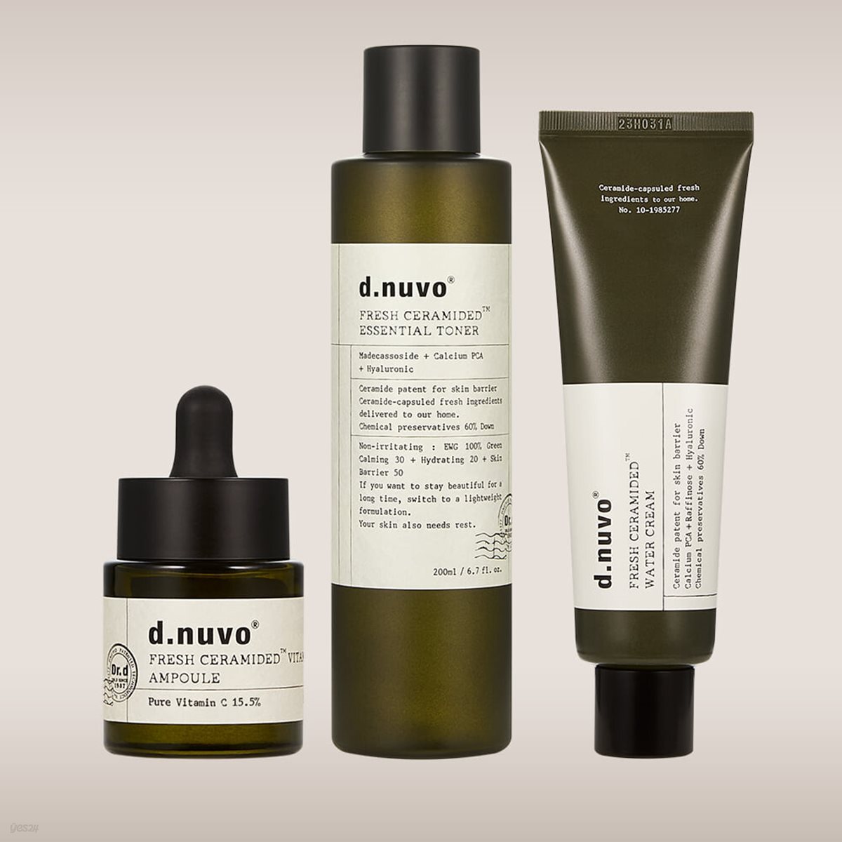 (3종세트) 디누보 프레쉬 세라마이디드 비타민씨 앰플 18ml + 에센셜 토너 200ml + 세라마이디드 워터크림 80ml