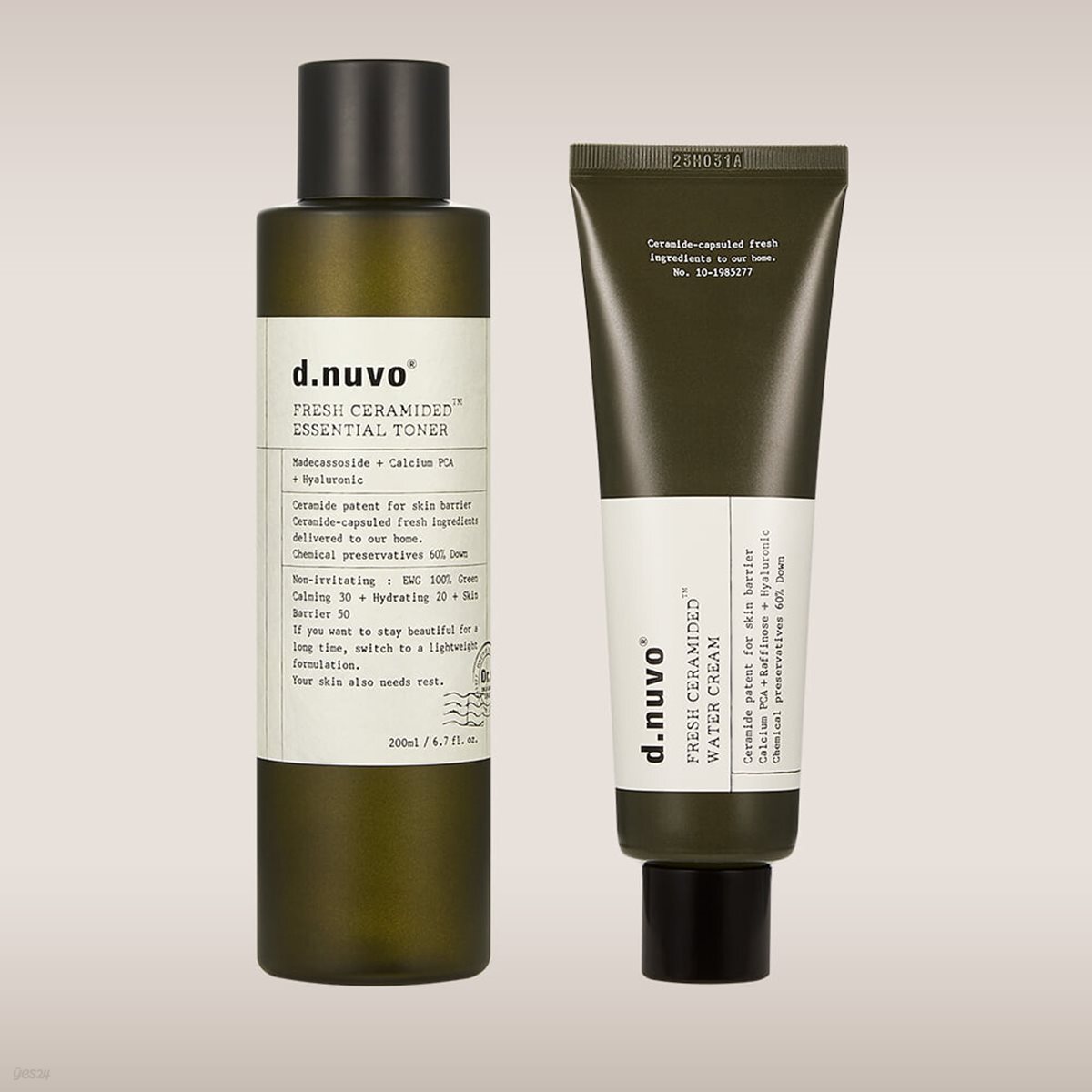 (2종세트) 디누보 프레쉬 세라마이디드 에센셜 토너 200ml + 세라마이디드 워터크림 80ml