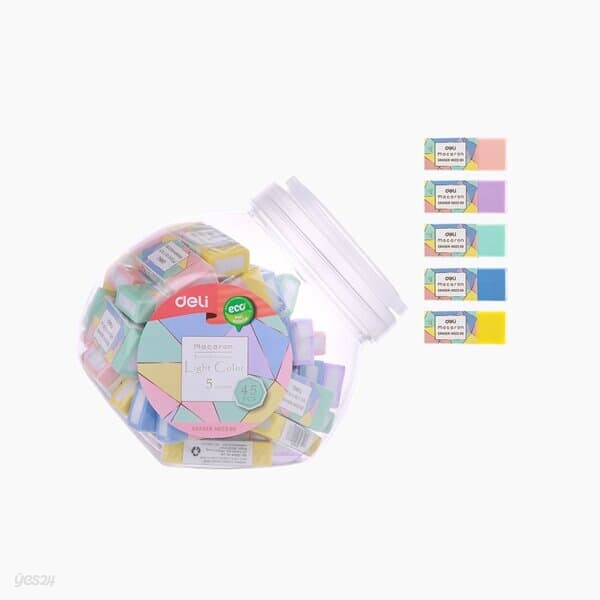 델리 마카롱 사각 지우개 45개입 1세트