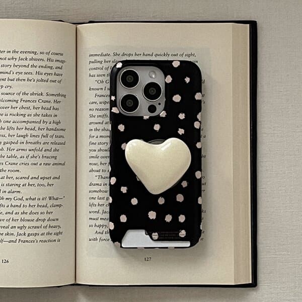 polka dot pattern 아이폰 16pro 카드수납 하드 케이스