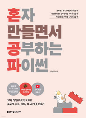 혼자 만들면서 공부하는 파이썬 : 37개 라이브러리와 API로 보고서, 차트, 게임, 맵, AI 챗봇 만들기|저자 직강 유튜브 강의, 오픈 채팅 제공