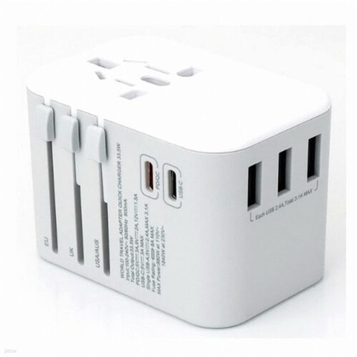 JY-307 (화이트) 고급형 해외용 멀티아답터 노트북PD/QC3.0지원+EVA케이스
