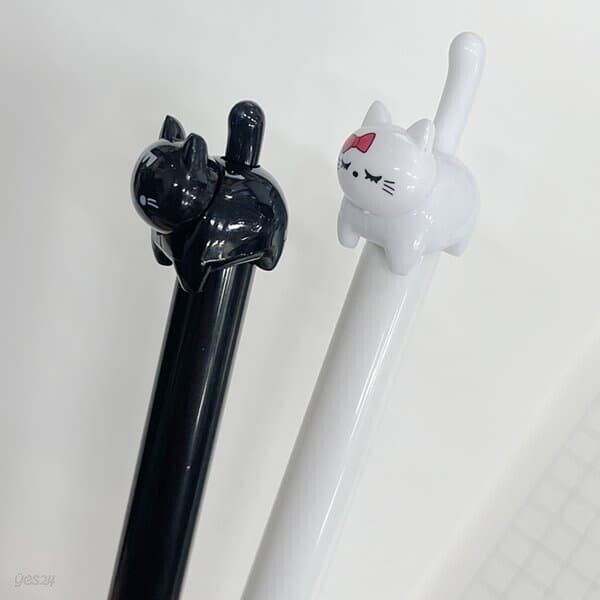 귀여운 고양이 펜 캐릭터 판촉 볼펜 [2종 판촉물 선물용 단체 선물 사은품 홍보용 특이한 예쁜 학용품]