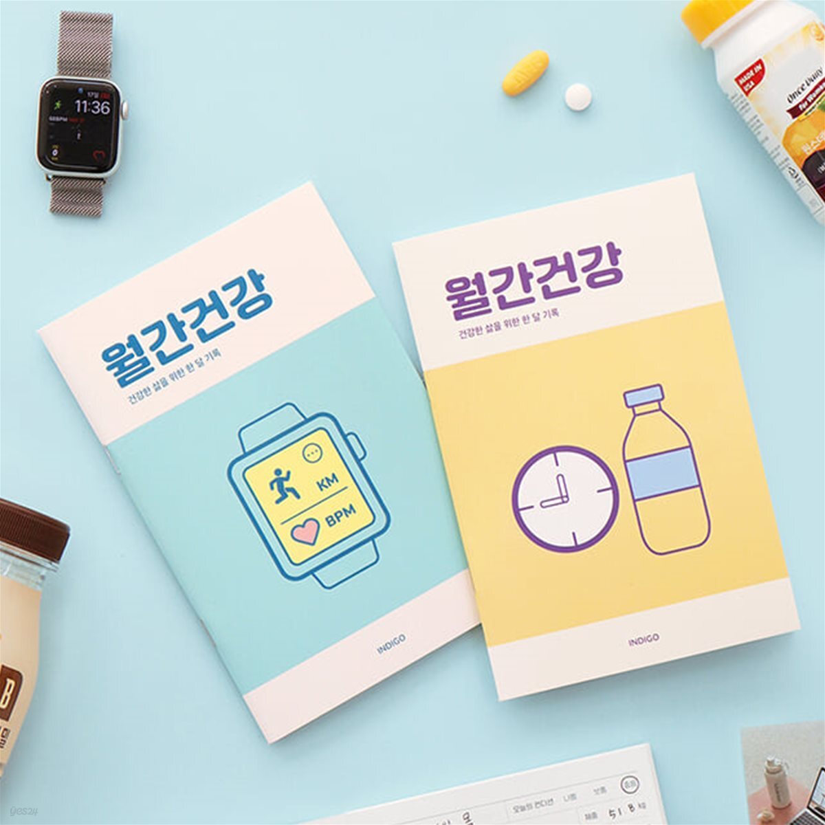 월간건강 플래너(1개월,데일리,식단,운동기록,건강체크)