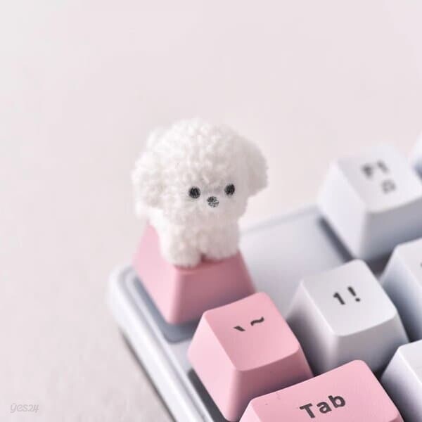 강아지 키캡 비숑 기다려 포인트 커스텀 기계식 키보드 꾸미기 키캡놀이