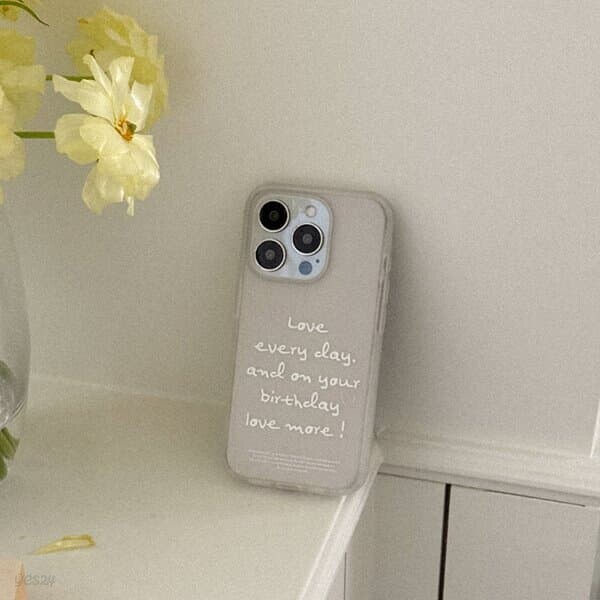 love every day 레터링 아이폰 16 pro 케이스 클리어 반투명 젤리