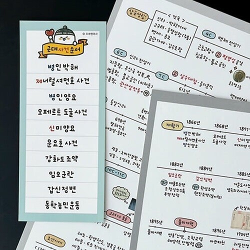 [예스24배송][우쑤한국사] 한국사 흐름을 한눈에 한국사 손글씨 연표