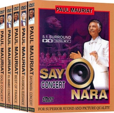 Paul Mauriat 5DVD SET (El Bimbo / Sayonara Concert / Gold Concert / Classical Elegance / Best of France)