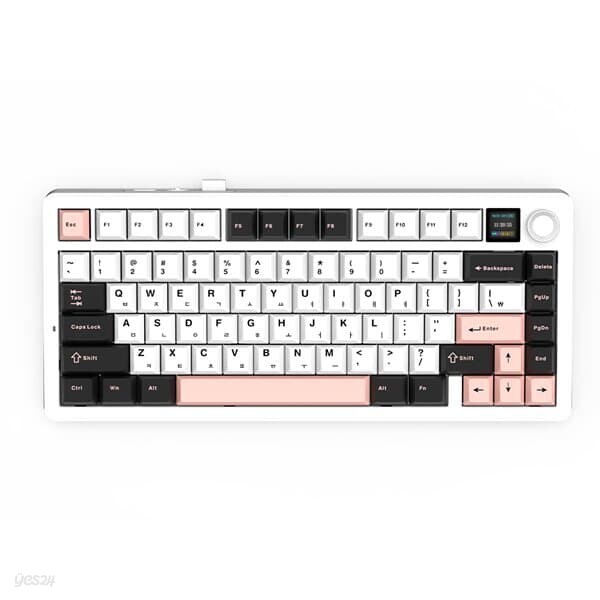 AULA F75Max 유무선 독거미 LCD 기계식 키보드 펀키스 정품 올리비아 화이트 LEOBOG 세이야축