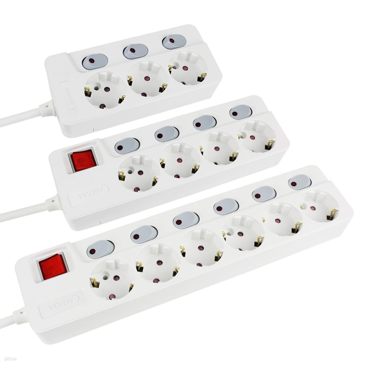 아남 국산 고용량 멀티탭 개별 3구 4구 6구 안전 접지 납작 전기 멀티콘센트 과부하차단