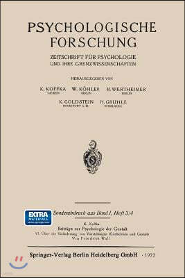 Psychologische Forschung: Zeitschrift F?r Psychologie Und Ihre Grenzwissenschaften