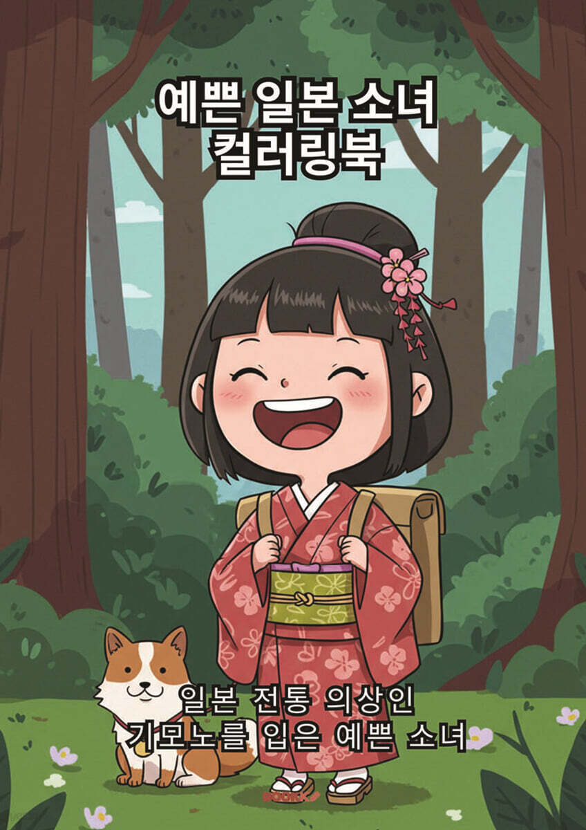 예쁜 일본 소녀 컬러링북