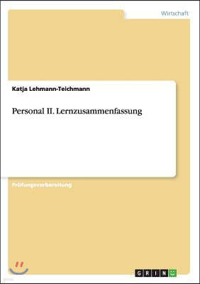 Personal II. Lernzusammenfassung