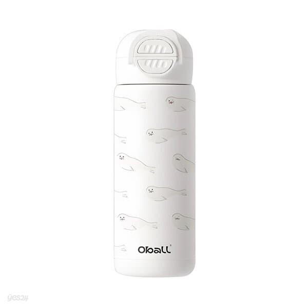 투온 원터치 스텐316 오볼 텀블러 480ml 초등학생 유치원 어린이집 빨대 물병 스노우씰