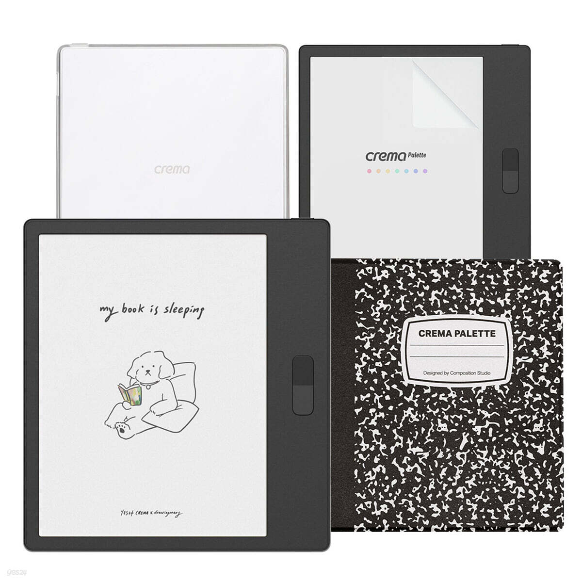 크레마 팔레트 블랙 + 필름 + 젤리 + 플립케이스 이북리더기