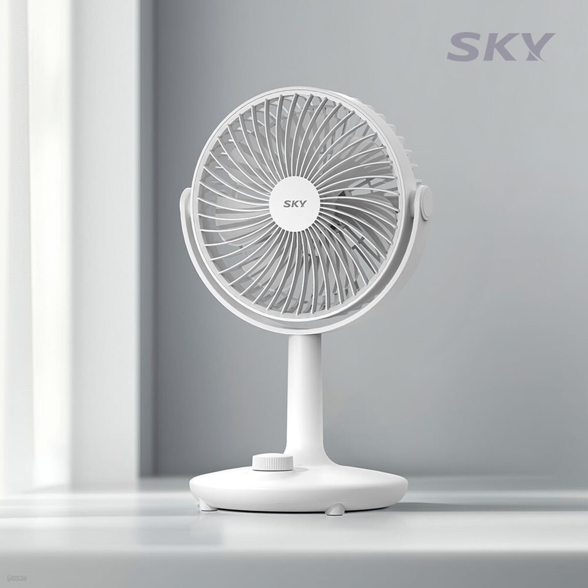 스카이 7엽 날개 BLDC 수동회전 무선 탁상용 선풍기 저소음 캠핑용 USB C타입 WD5