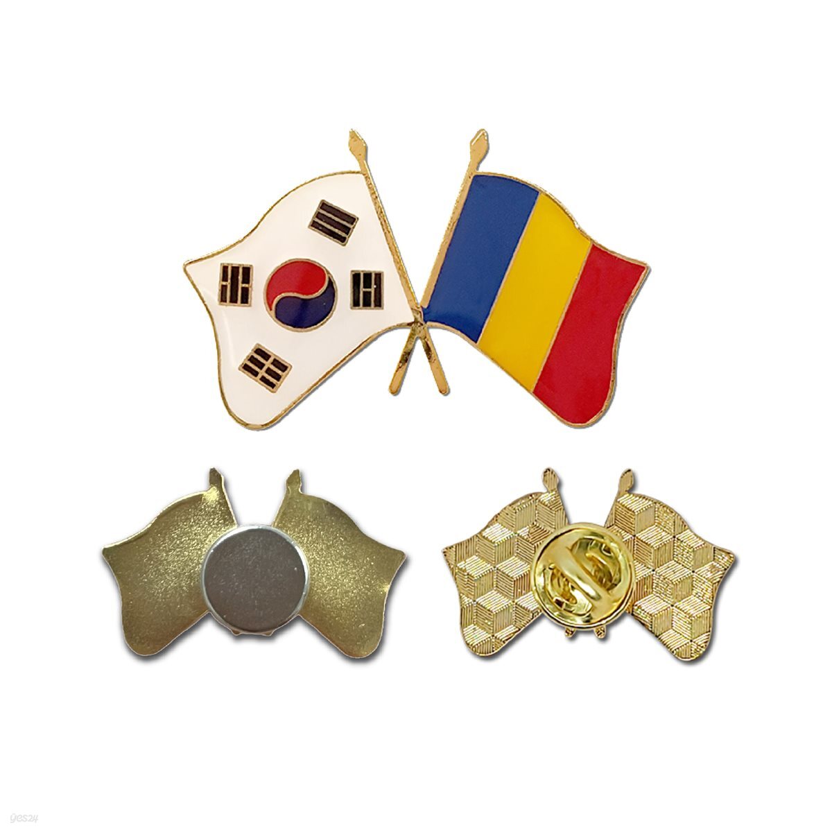 한국-루마니아 국기교차 뱃지