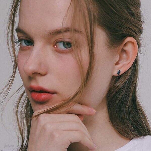 제이로렌 라피스라줄리 스퀘어 실버 귀걸이 M03978